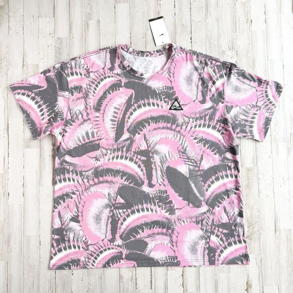 NIKE Kyrie Irving Flytrap Print T-Shirt Mens XXL Pink 2XL DZ2691-068 - Picture 1 of 8